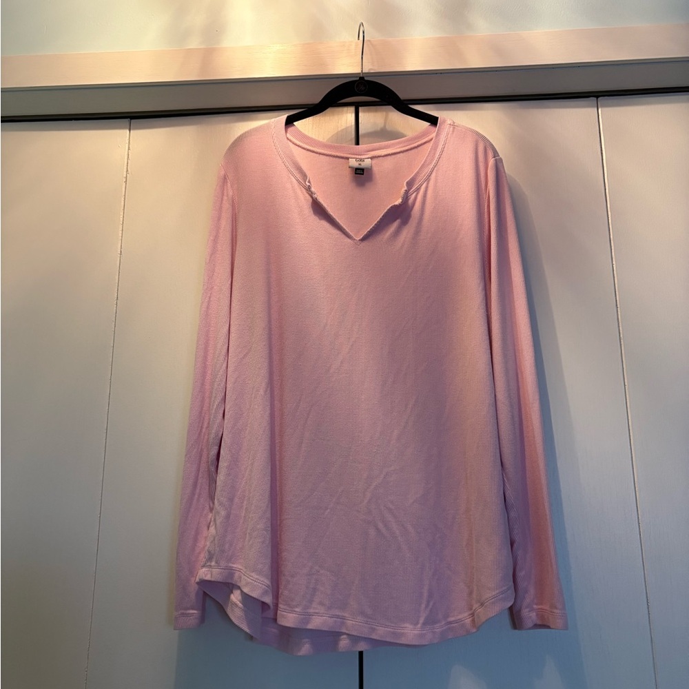 CAbi Light Pink Long Sleeve Top